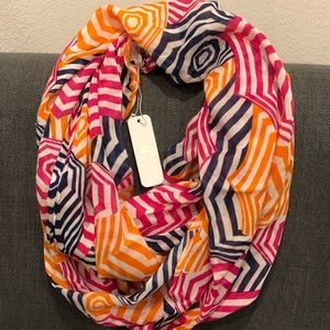 Pink, Orange, Blue and White Stripes Scarf